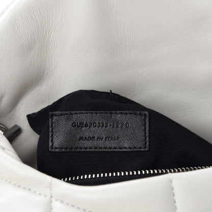 Saint Laurent Lambskin Quilted Toy Loulou Puffer Monogram Chain Satchel Blanc Vintage 10 of 12