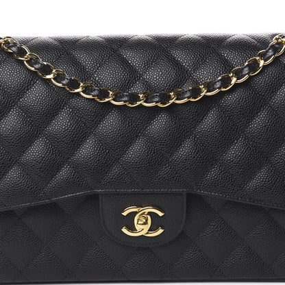 Chanel Caviar Quilted Jumbo Double Flap Black 9 of 9