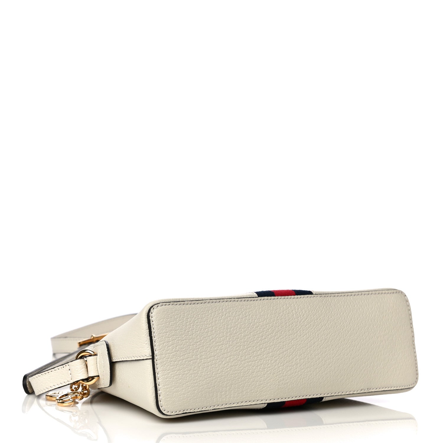 Gucci Textured Dollar Calfskin Web Small Ophidia Dome Shoulder Bag Mystic White 4 of 11