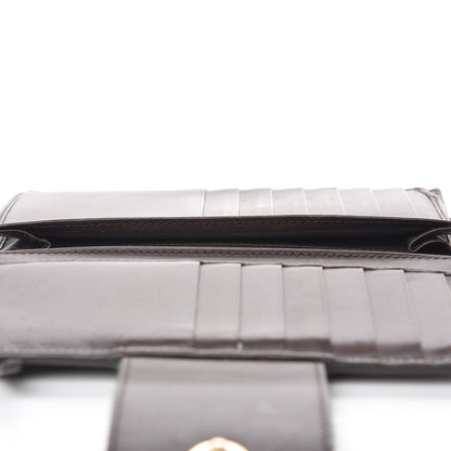 Gucci Monogram Calfskin Ladies Web Continental Wallet Beige Ebony Cocoa 9 of 11