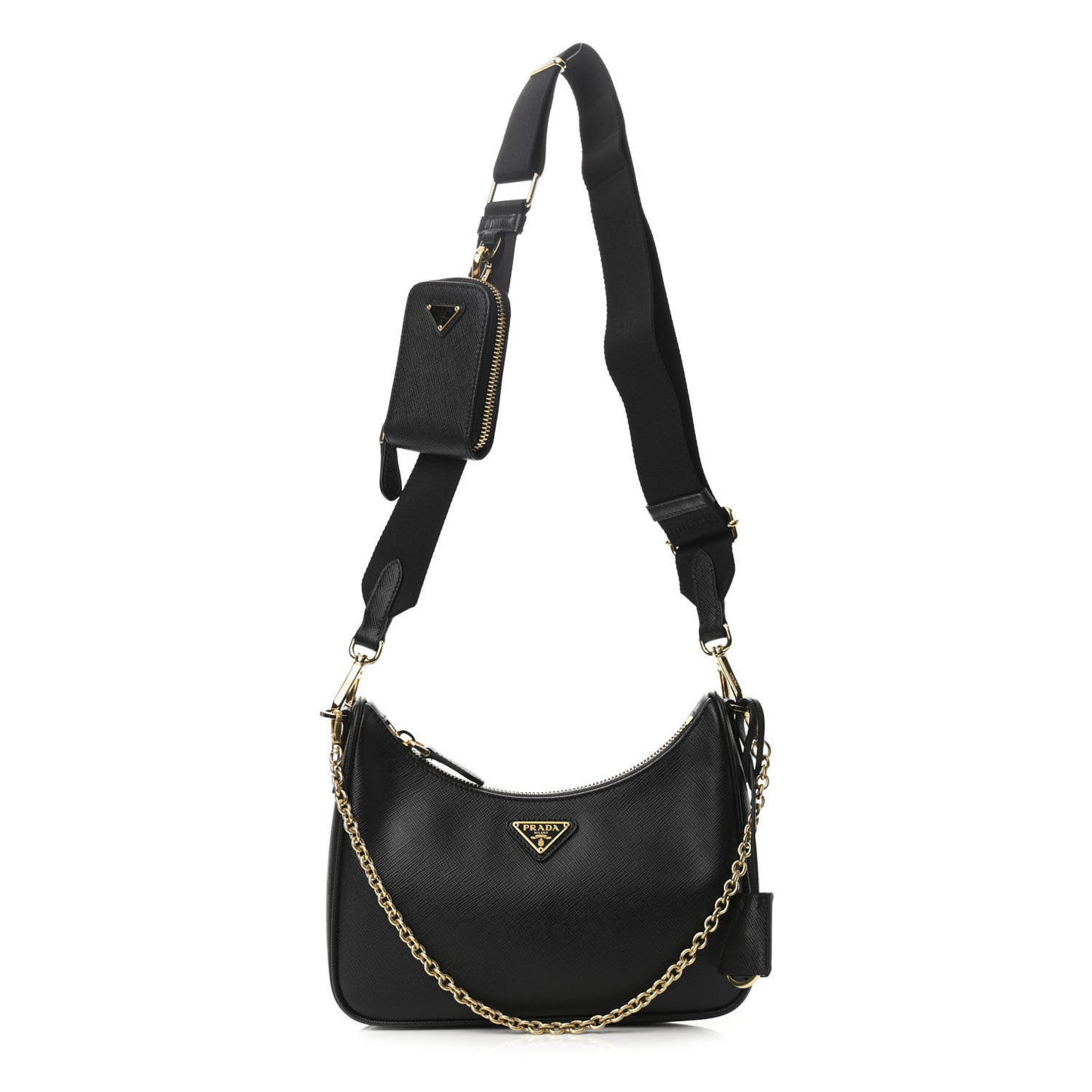 Saffiano Lux Re-Edition 2005 Shoulder Bag Black