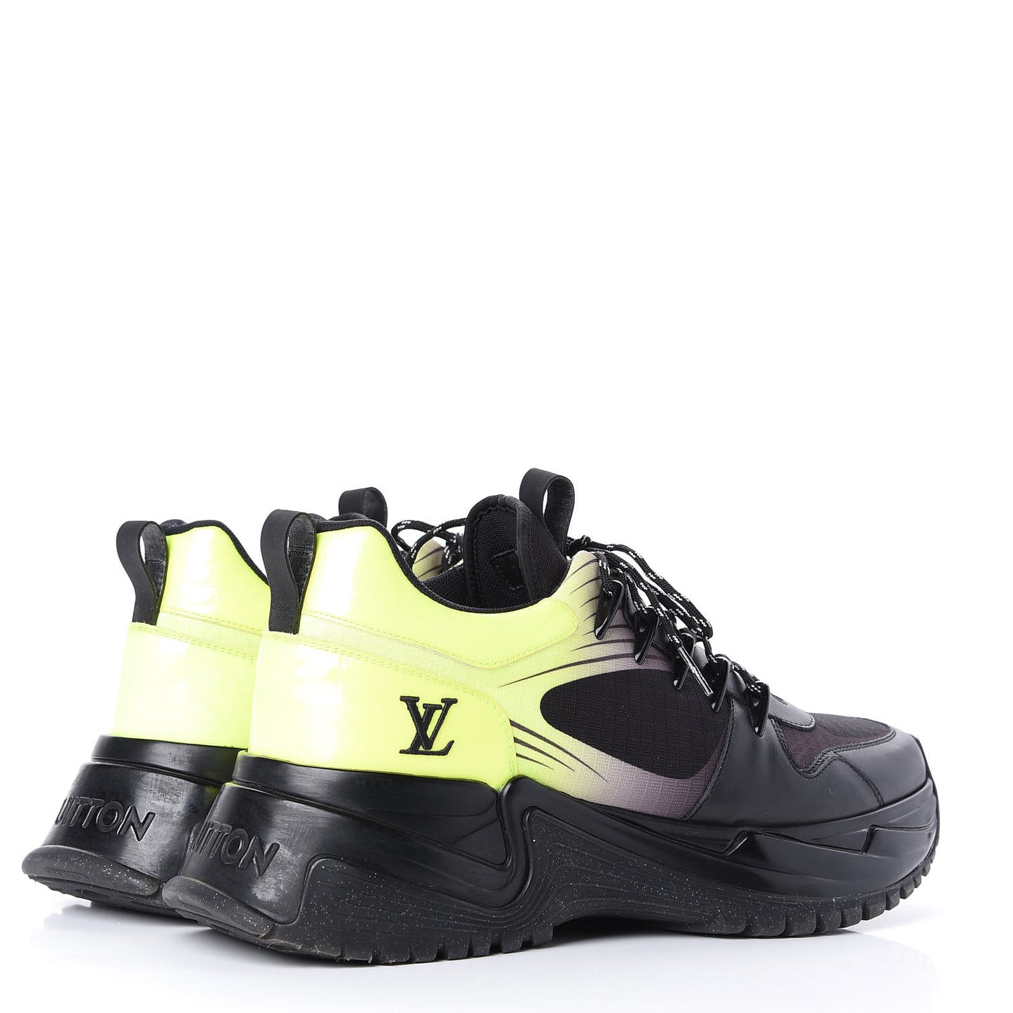 Calfskin Run Away Pulse Sneakers 7 Black Yellow