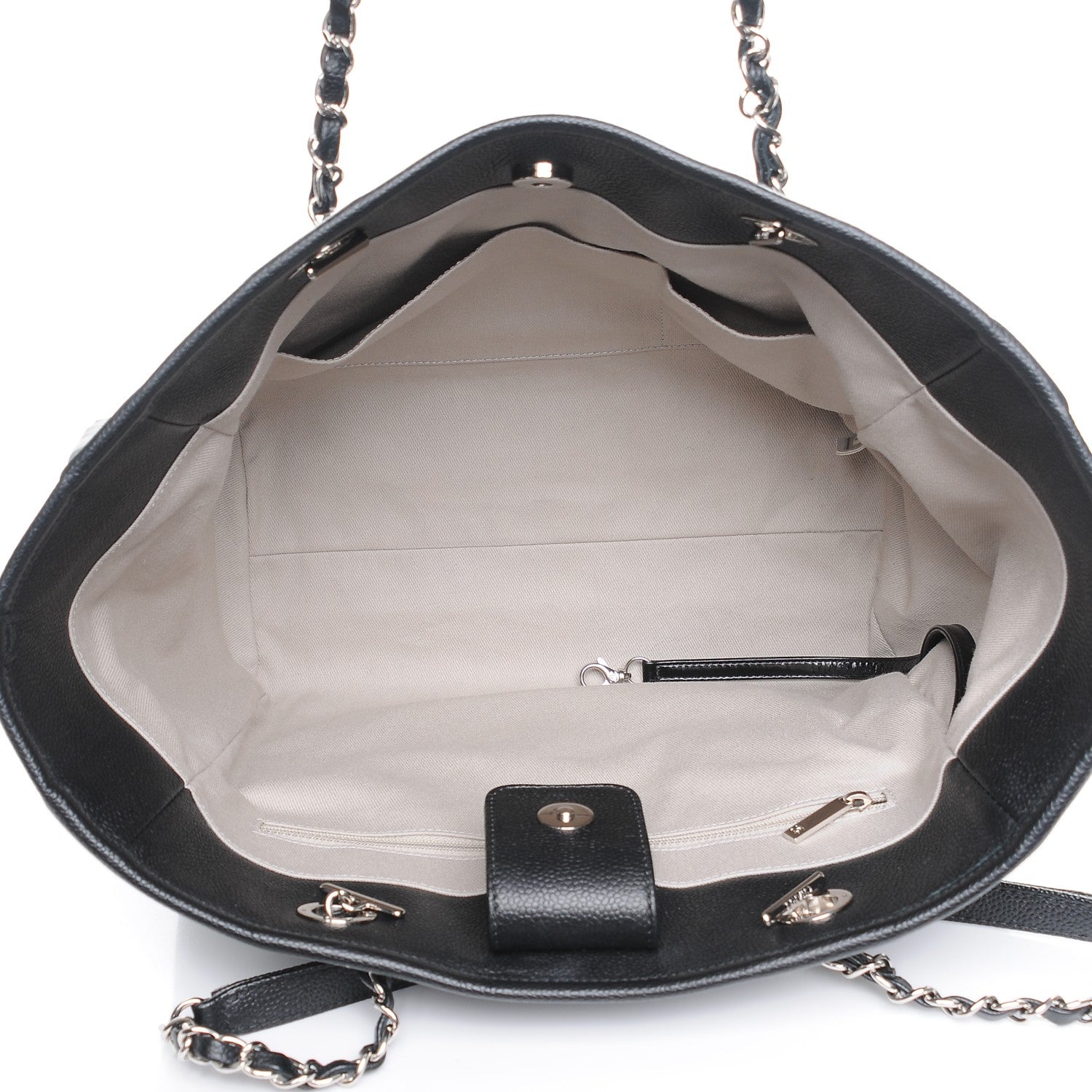 Chanel Glazed Calfskin Small Deauville Tote Black 5 of 8