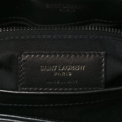 Saint Laurent Calfskin Y Quilted Monogram Toy Loulou Crossbody Bag Black 6 of 11