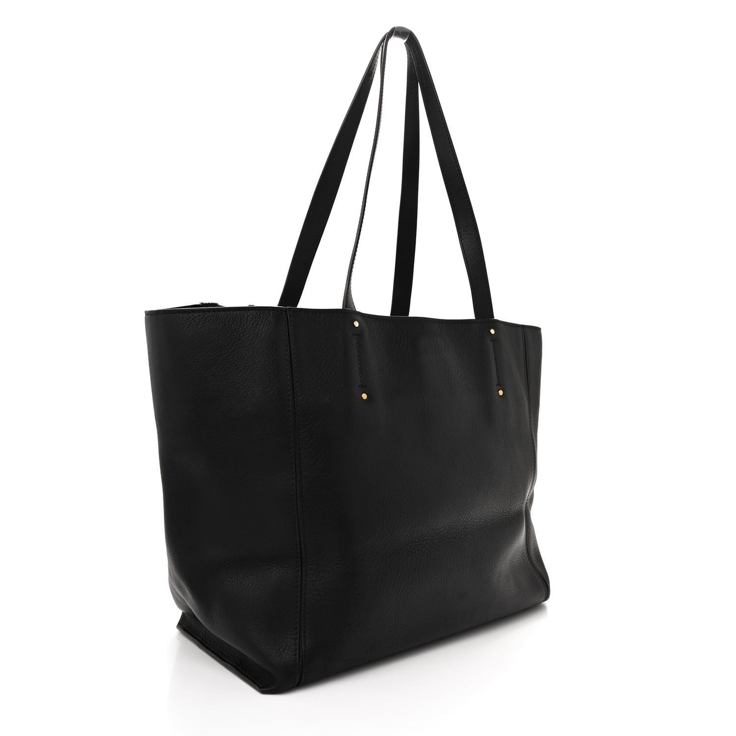 Smooth Calfskin Medium Milo Shopping Tote Black