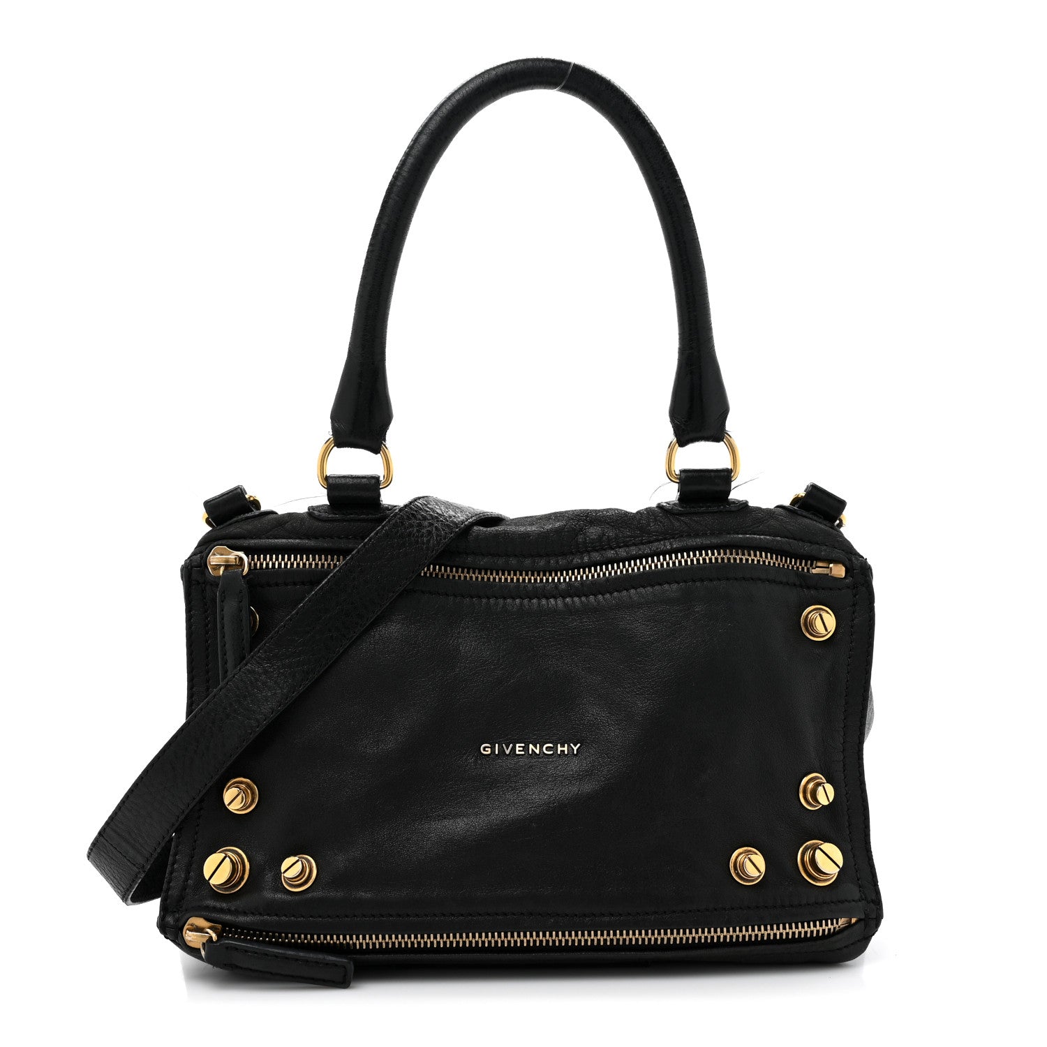Givenchy Pebbled Calfskin Medium Bolt Stud Pandora Black 1 of 12