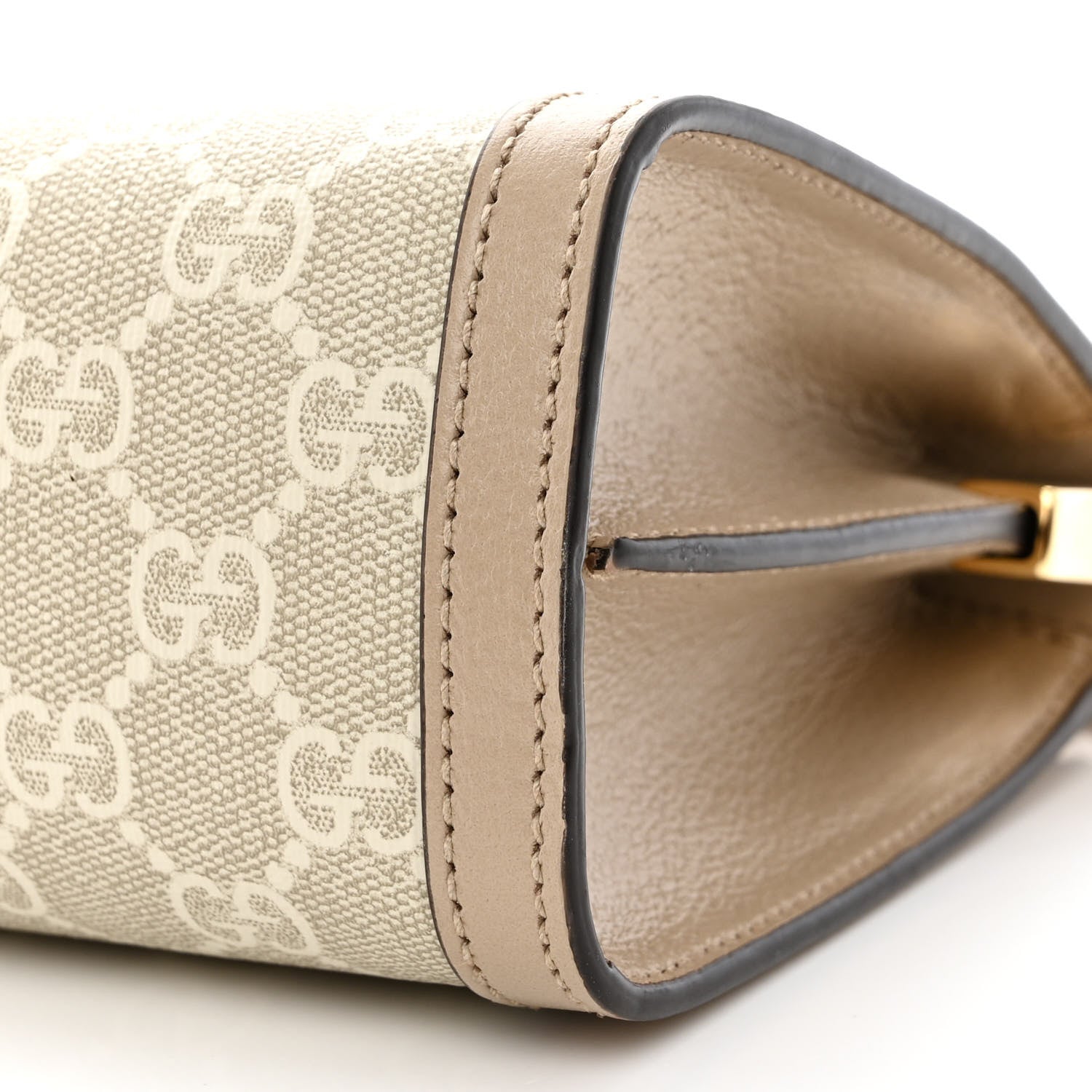Gucci GG Supreme Monogram Textured Dollar Calfskin Web Small Ophidia Chain Shoulder Bag Beige Mystic White Oatmeal 10 of 11