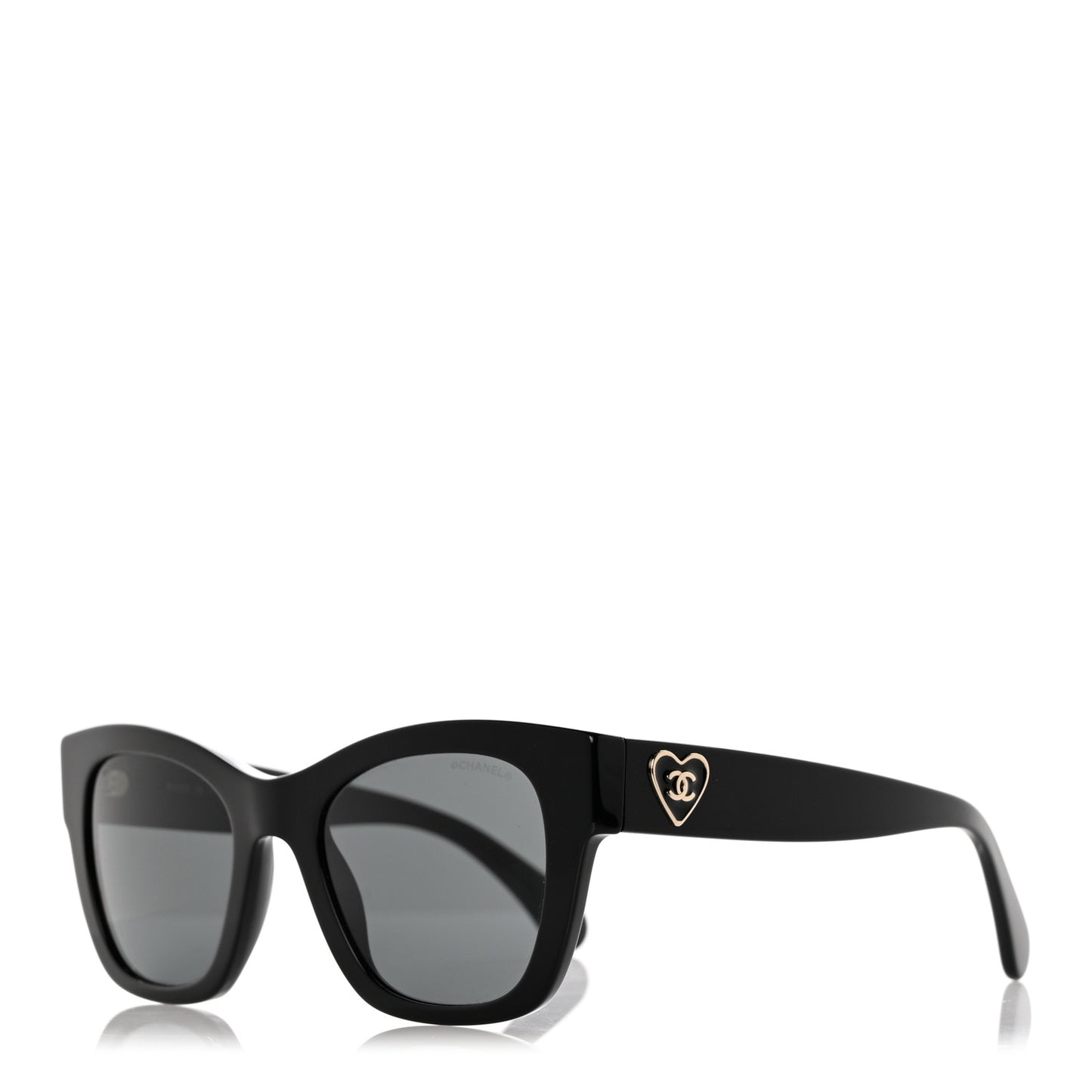 Acetate Square CC Heart Sunglasses 5478 Black