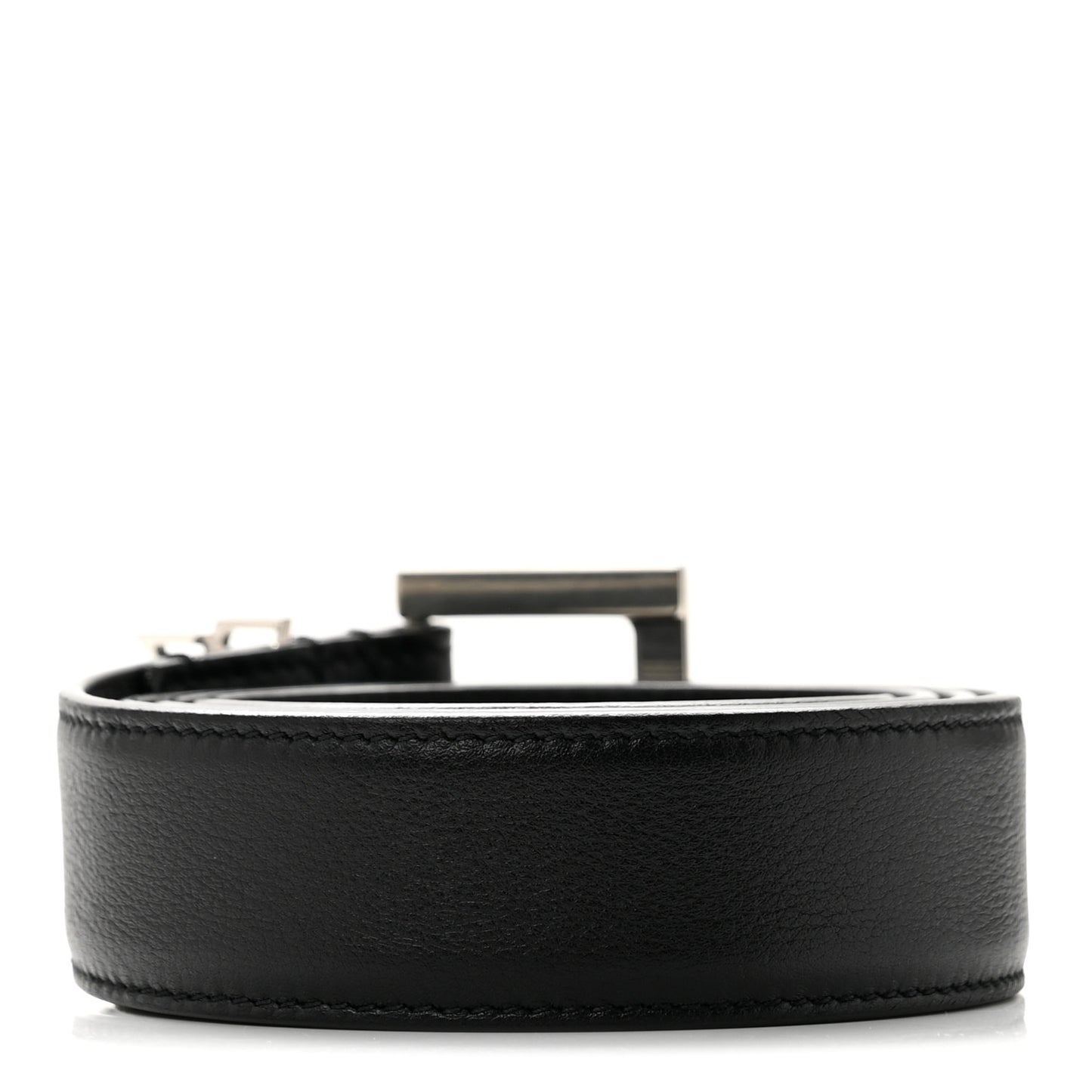 Smooth Calfskin Monogram Square Buckle Belt 85 34 Black