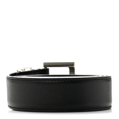 Saint Laurent Smooth Calfskin Monogram Square Buckle Belt 85 34 Black 2 of 7