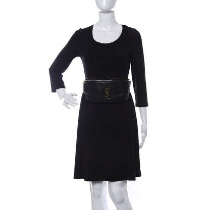 Saint Laurent Grain De Poudre Monogram Belt Bag Black 2 of 10