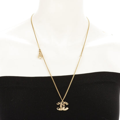 Chanel Enamel Crystal Star CC Necklace Black Gold 2 of 5