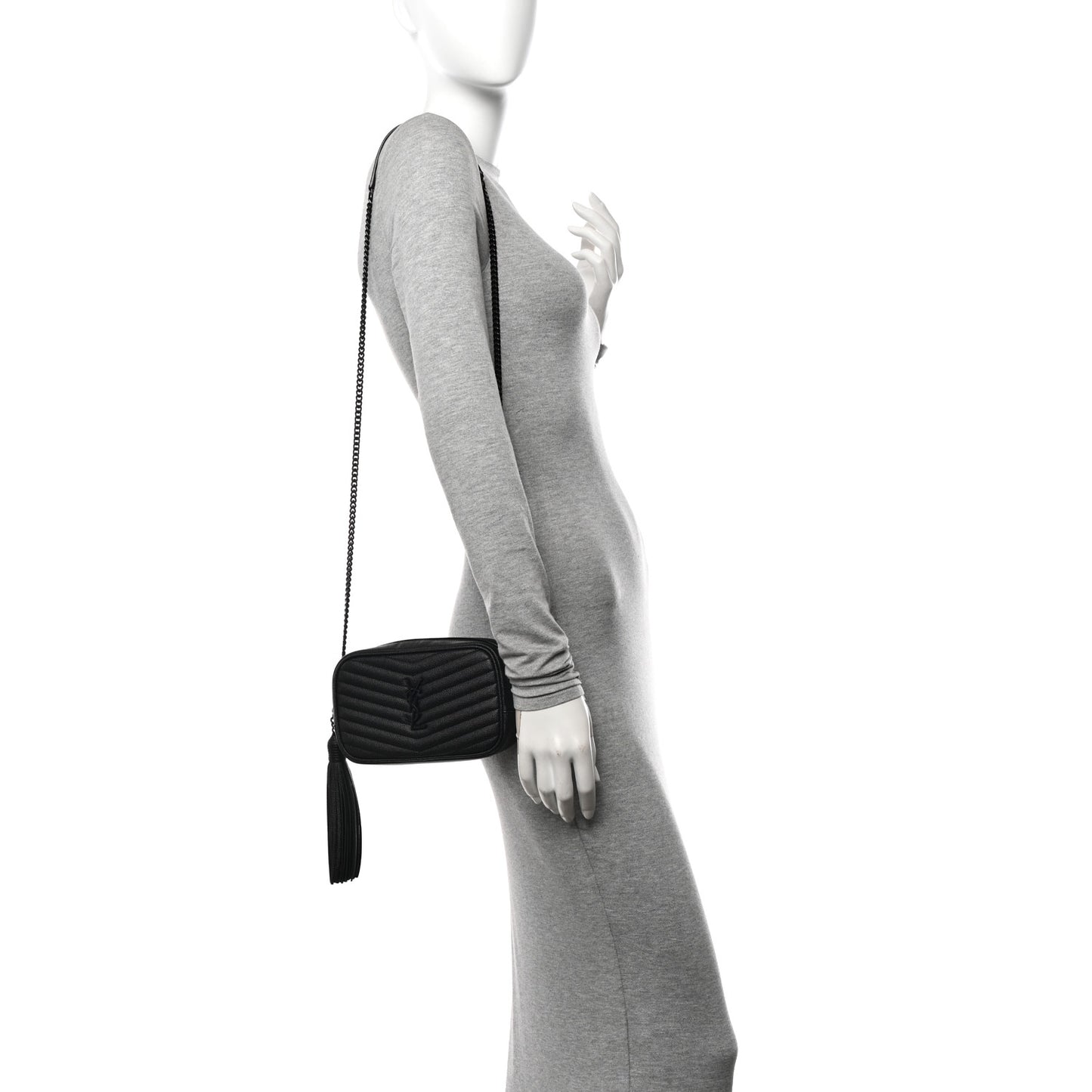 Grain De Poudre Matelasse Monochrome Monogram Mini Lou Camera Bag Black