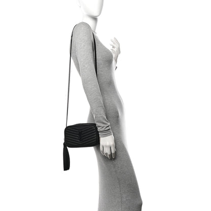 Saint Laurent Grain De Poudre Matelasse Monochrome Monogram Mini Lou Camera Bag Black 2 of 10