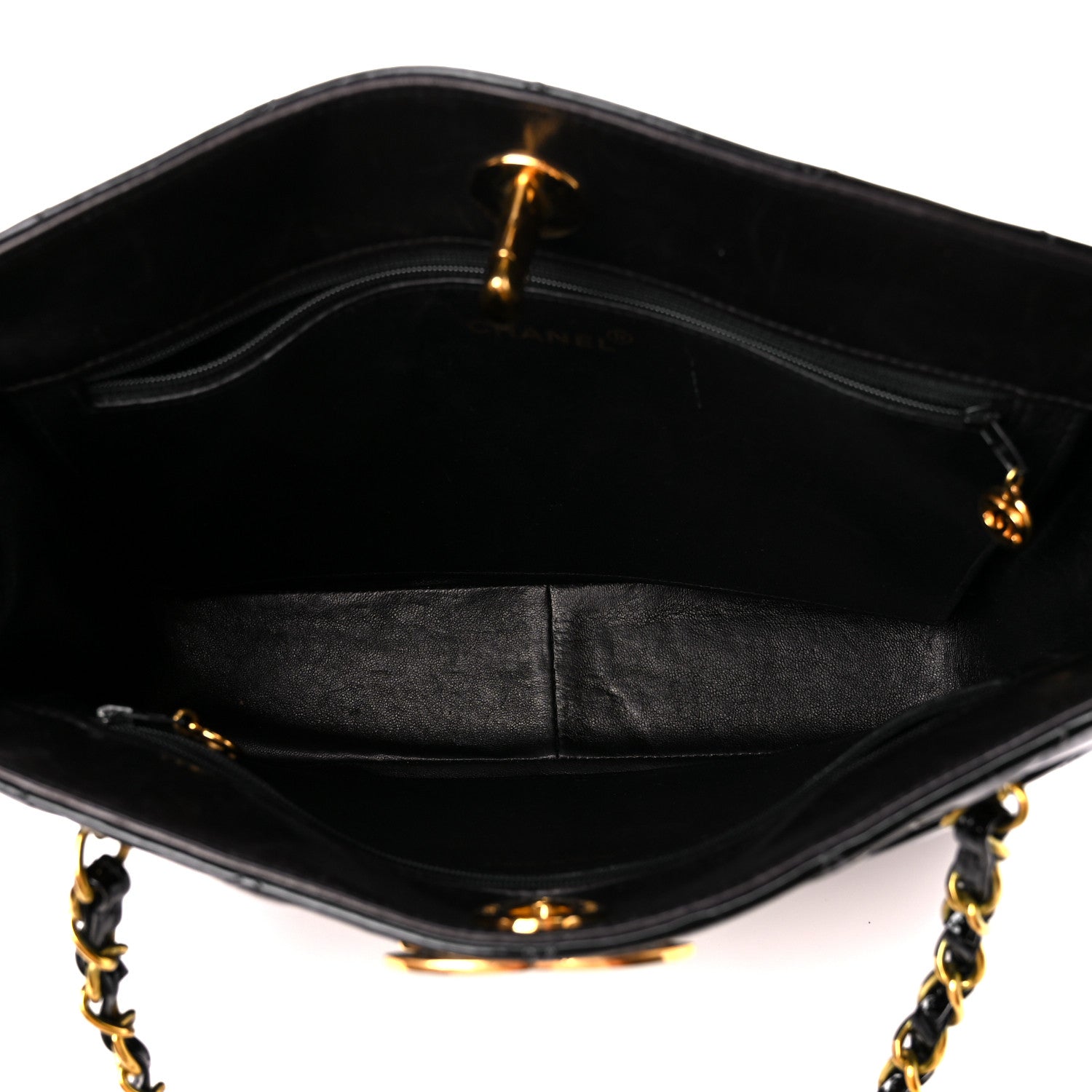 Chanel Patent Quilted CC Shoulder Bag Black 5 of 13