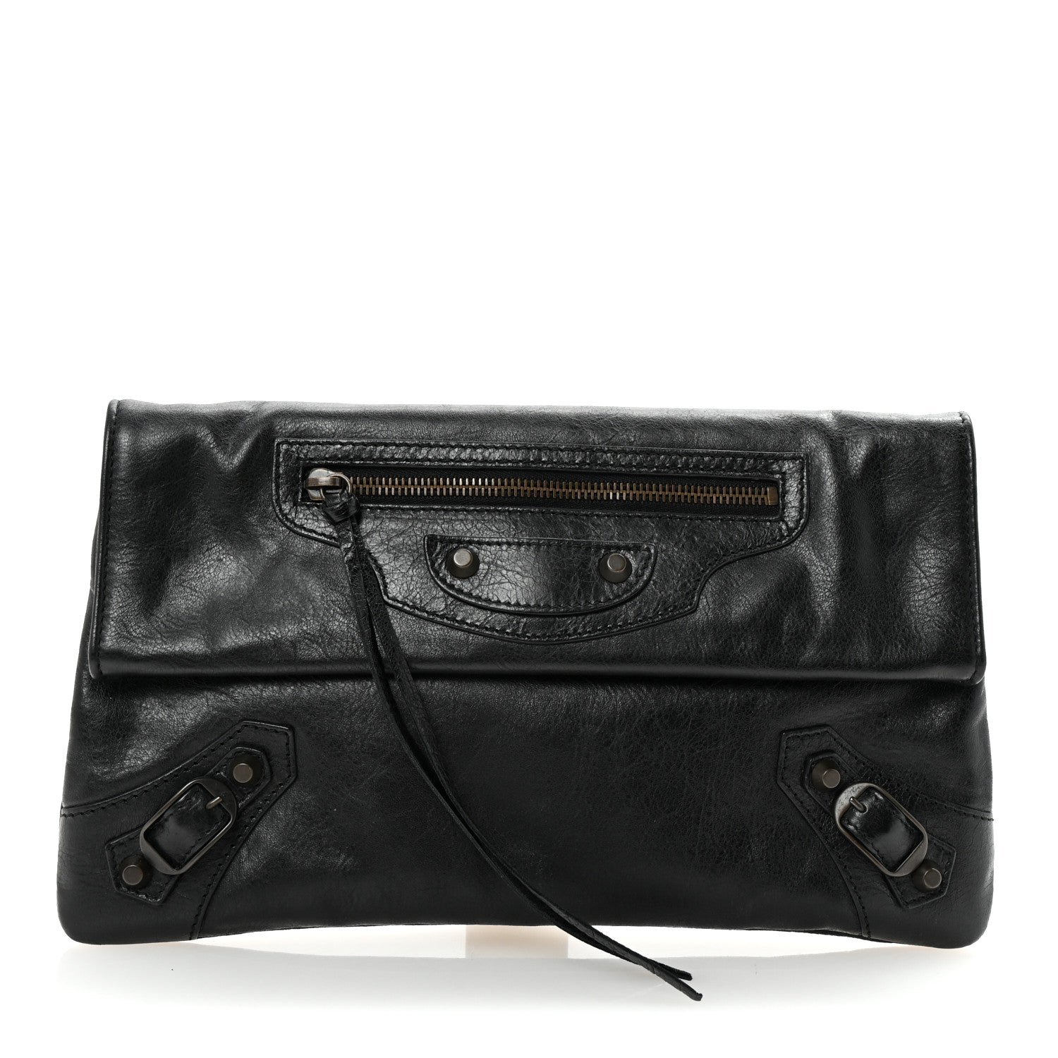 Balenciaga Agneau Classic Hardware Envelope Clutch Black 1 of 6