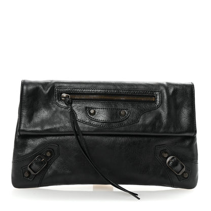 Balenciaga Agneau Classic Hardware Envelope Clutch Black 1 of 6