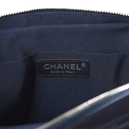 Chanel Calfskin Chevron Quilted Double Camera Bag With Flap Black 5 of 9