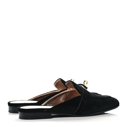 Hermes Velvet Goatskin Oz Mules 36 Black 4 of 9