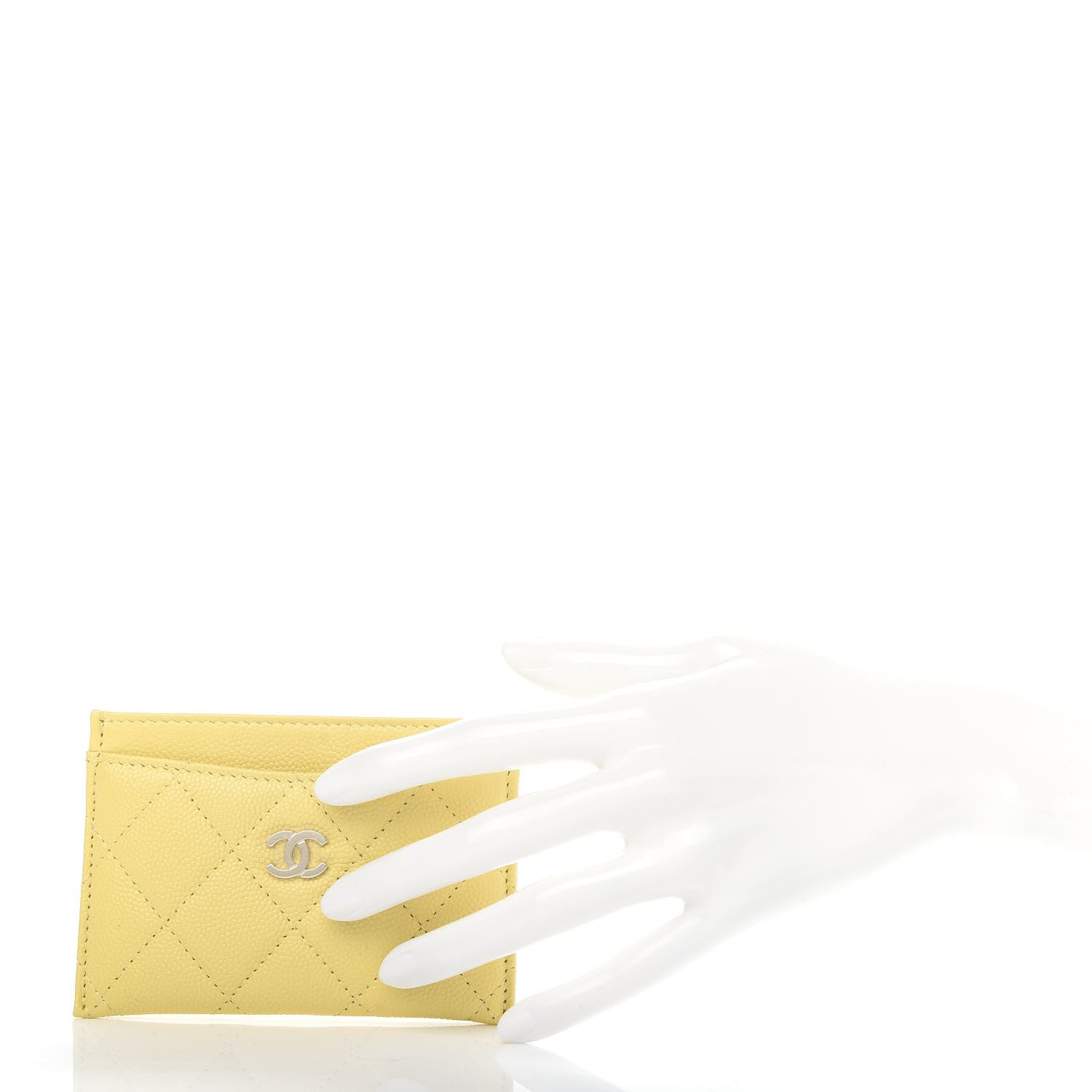 Chanel Caviar Quilted Card Holder Yellow 2 of 8