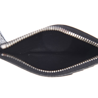 Saint Laurent Calfskin Crocodile Embossed 5 Fragments Zip Pouch Card Holder Black 5 of 8