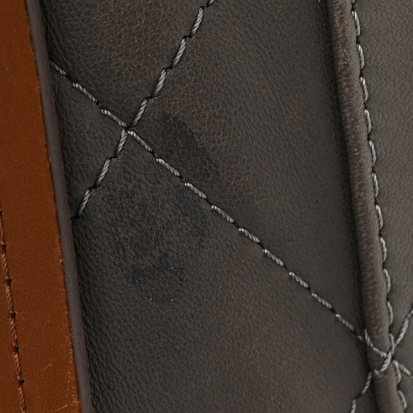 Calfskin Country Chic Stitched Hobo Grey