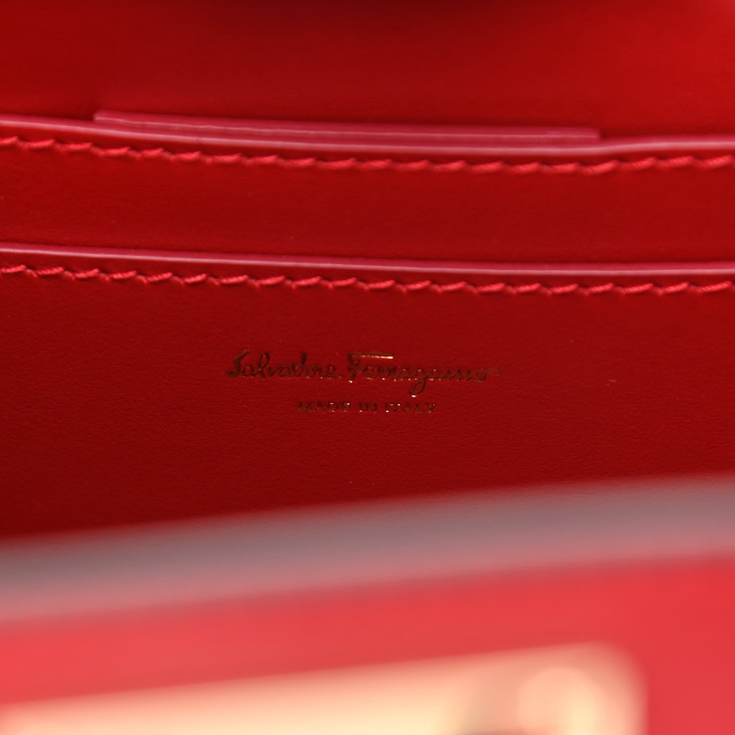 Salvatore Ferragamo Calfskin Small Studio Box Bag Red 6 of 10