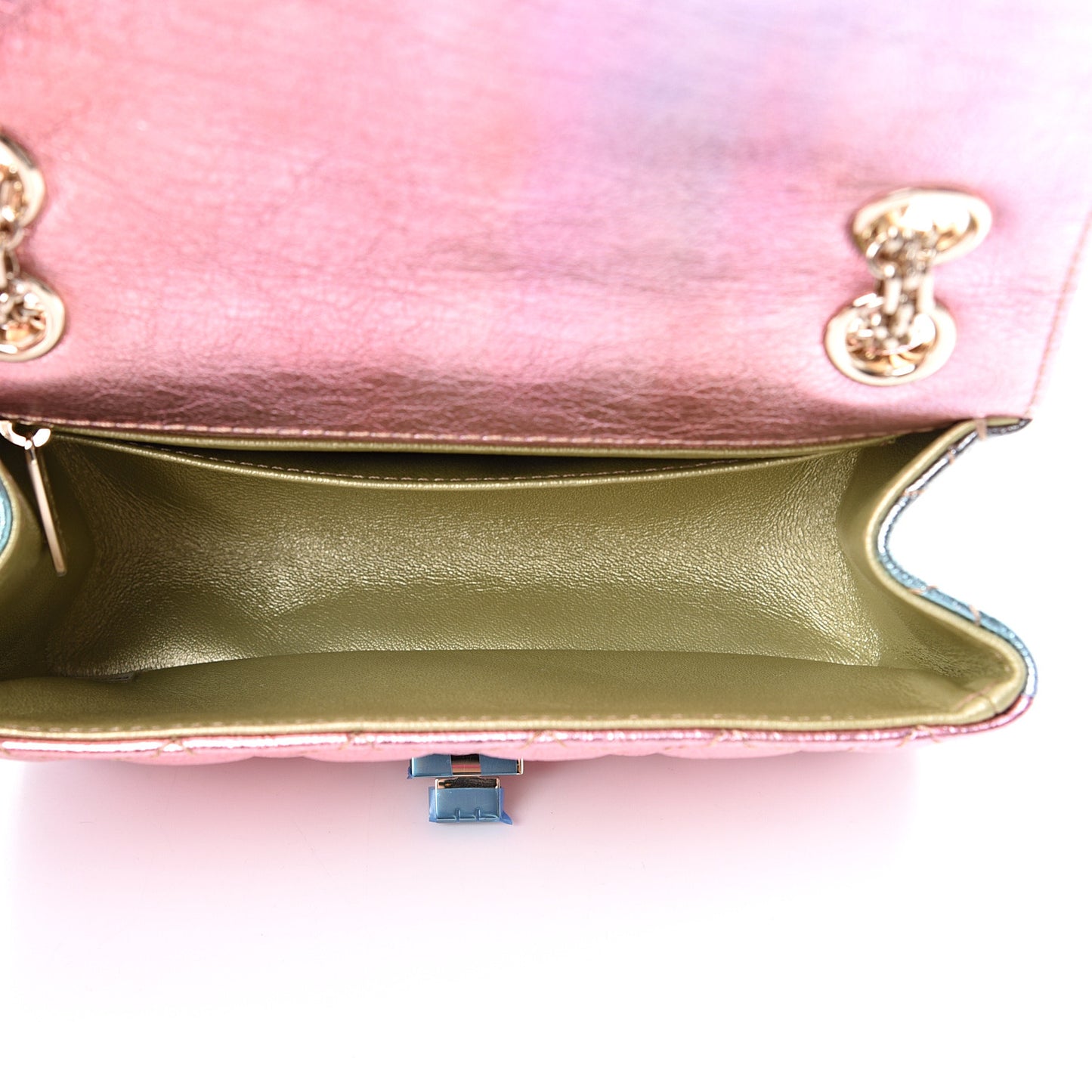 Metallic Goatskin Quilted Mini 2.55 Reissue Flap Multicolor