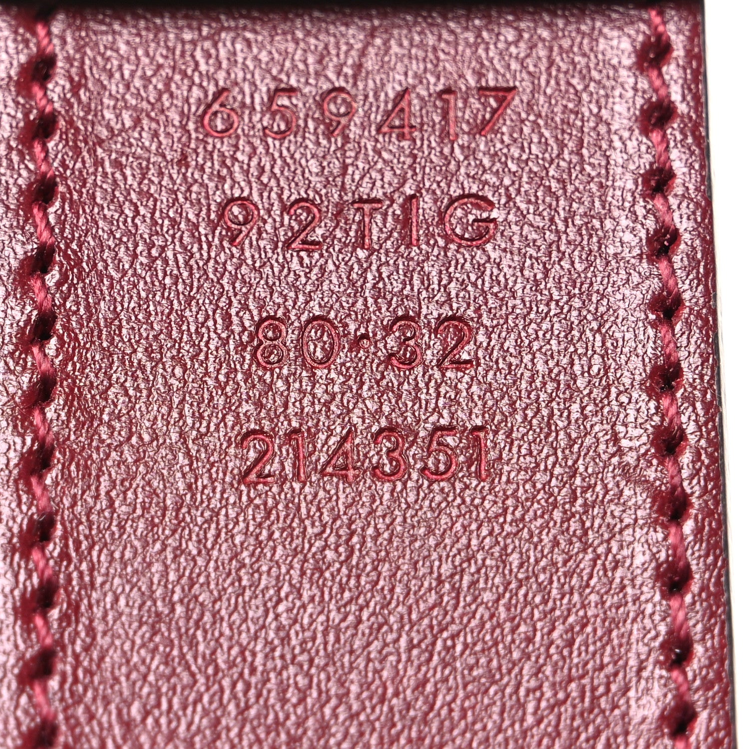 Gucci GG Supreme Monogram Plutone Calfskin Double G Reversible 30mm Belt 80 32 Beige Ebony Rosso Ancora 5 of 6