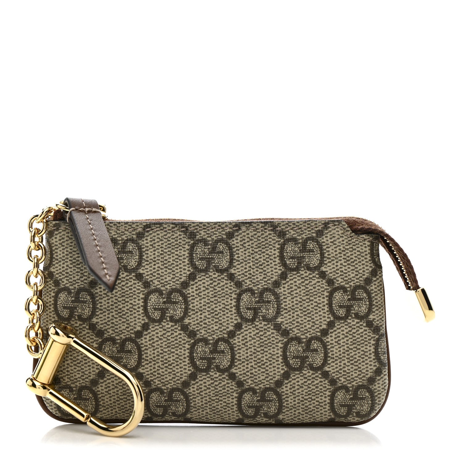 Gucci GG Supreme Monogram Key Case Beige Ebony Cuir 1 of 8