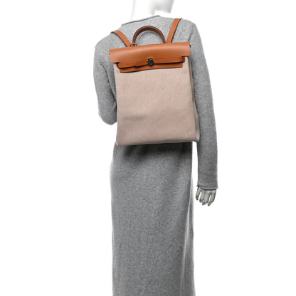 Hermes Vache Hunter Criss Viking Herbag a Dos Retourne Backpack Ecru Beige Naturel 3 of 11