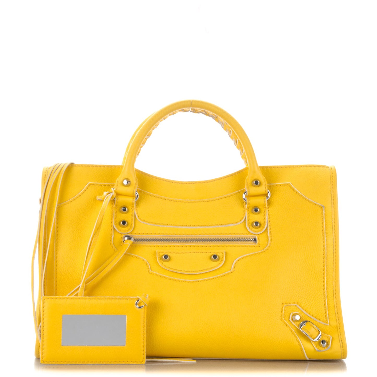 Supple Grained Calfskin Classic Silver Hardware Highlight City Jaune Soleil