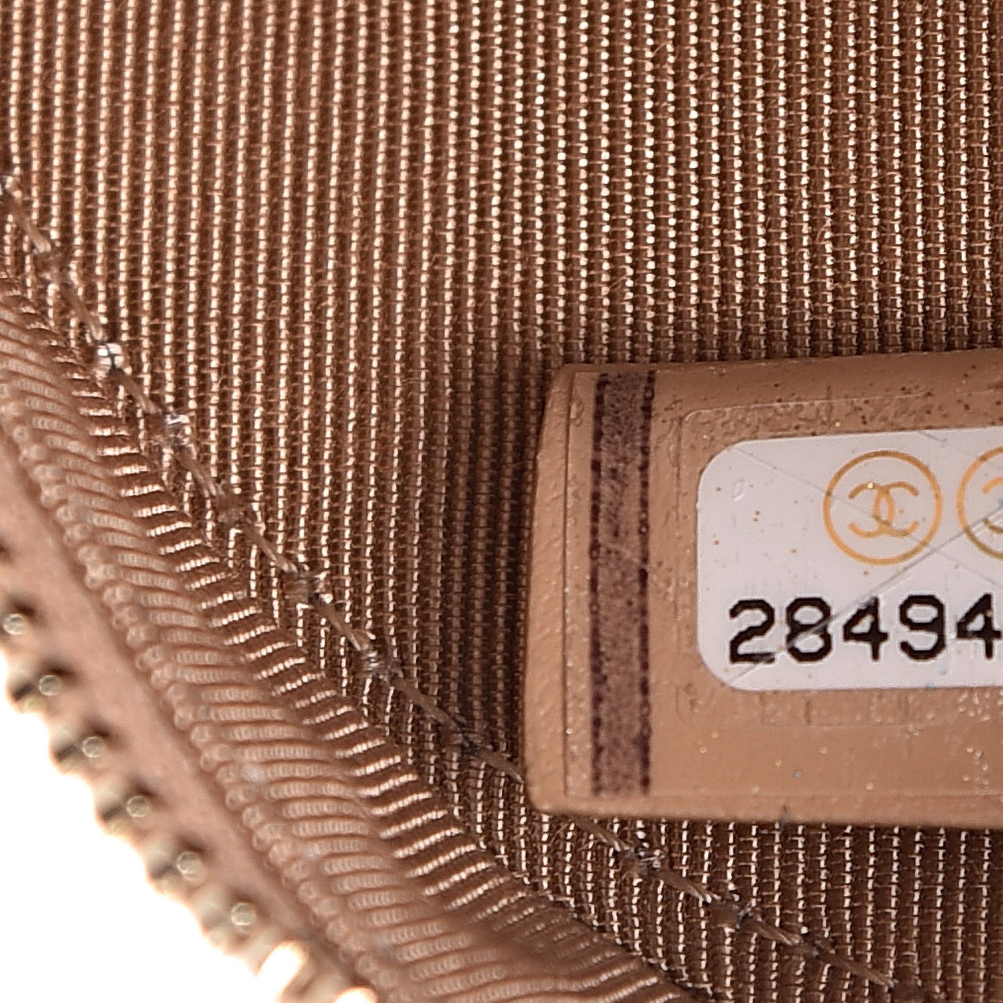 Caviar Quilted Round Clutch With Chain Beige