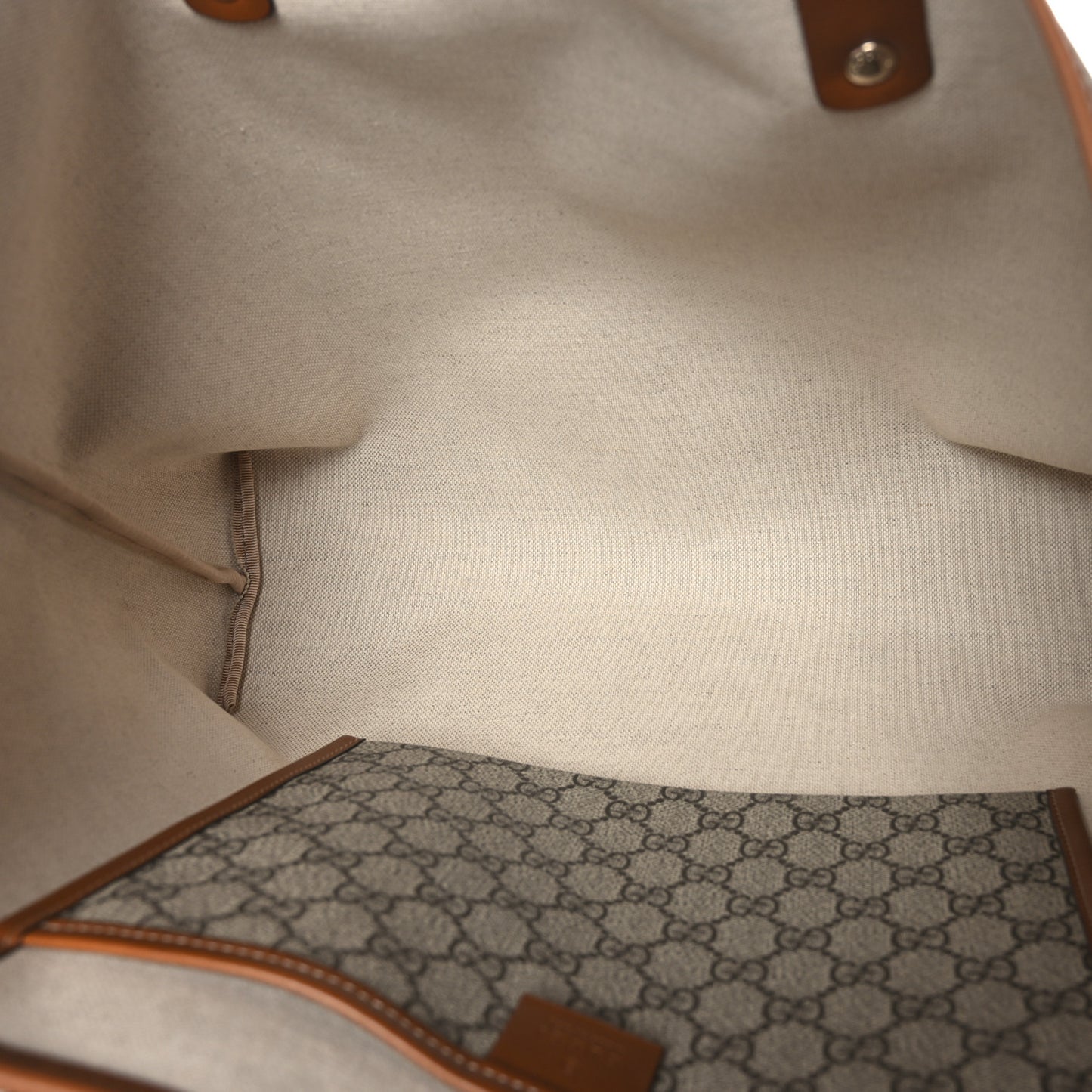 GG Plus Monogram Medium Signature Web Loop Tote Light Brown