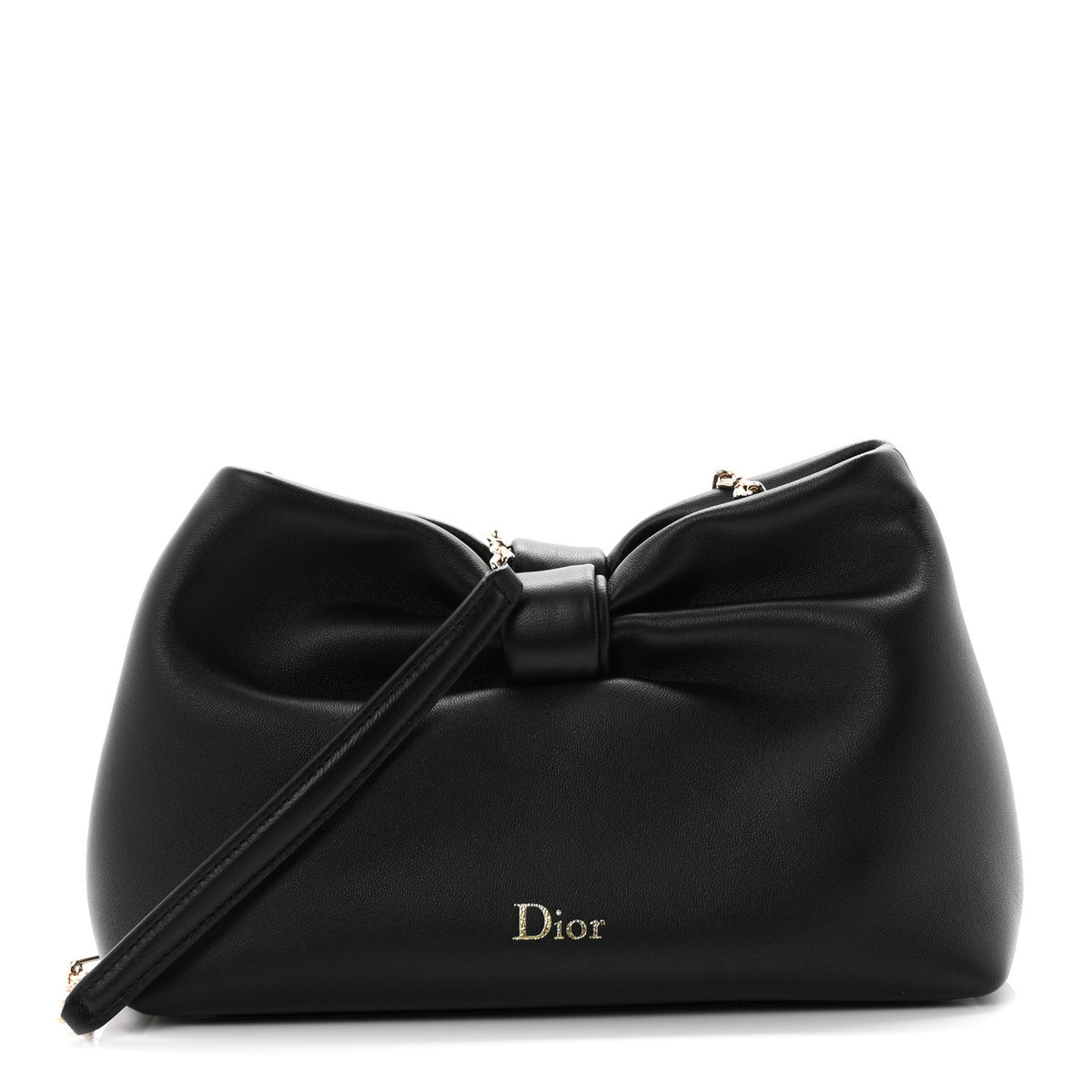 Lambskin Small Bow Bag Black