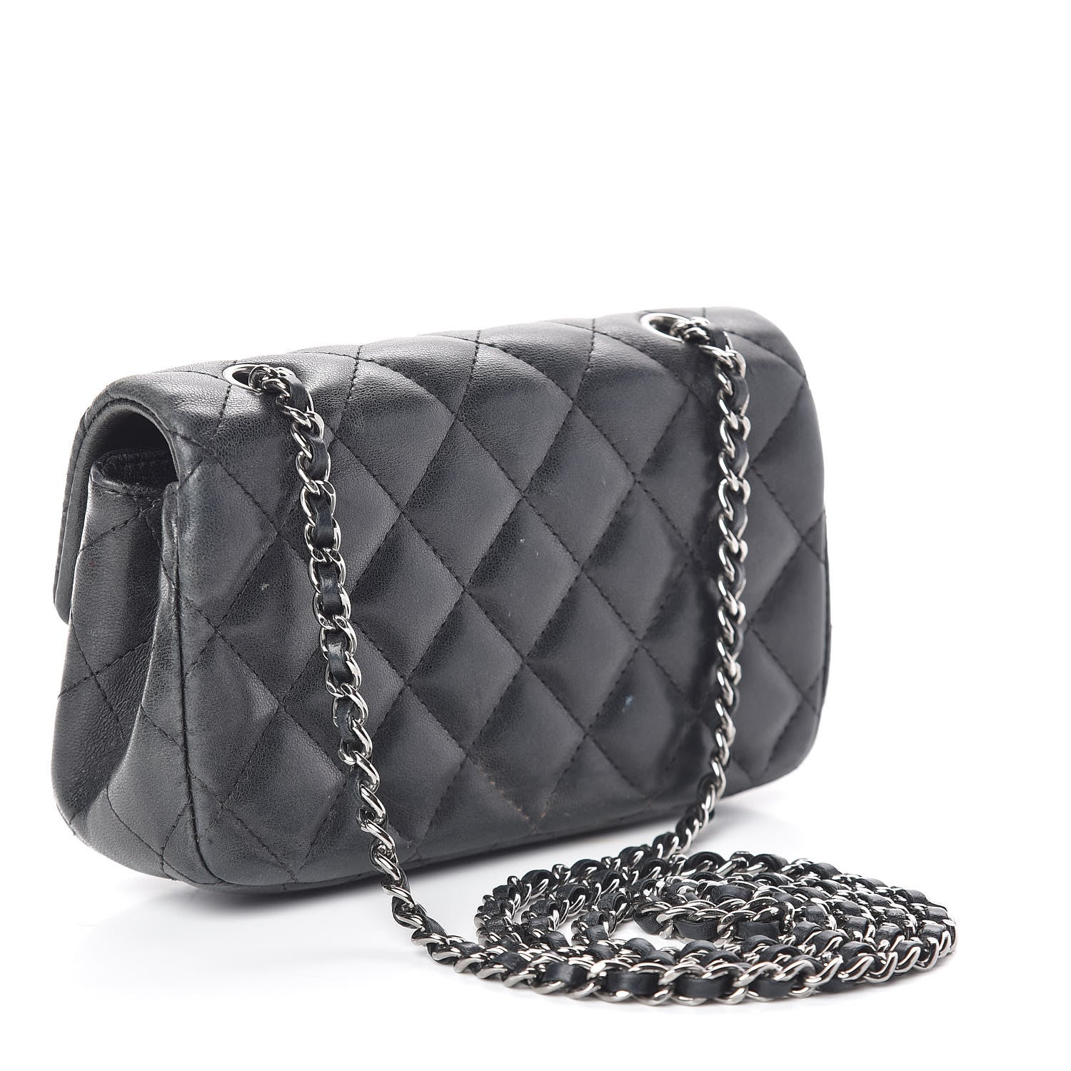 Chanel Lambskin Quilted Extra Mini Rectangular Flap Black 3 of 21