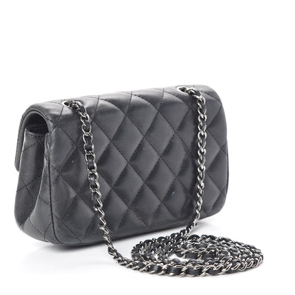 Chanel Lambskin Quilted Extra Mini Rectangular Flap Black 3 of 21
