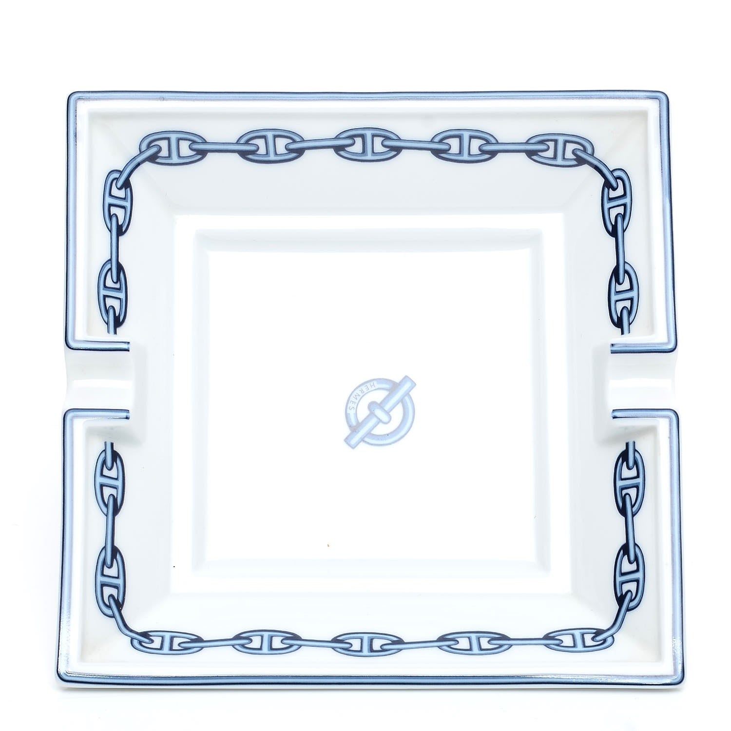 Hermes Porcelain Printed Chaine D'Ancre Ashtray 1 of 5