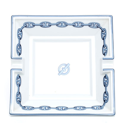 Hermes Porcelain Printed Chaine D'Ancre Ashtray 1 of 5