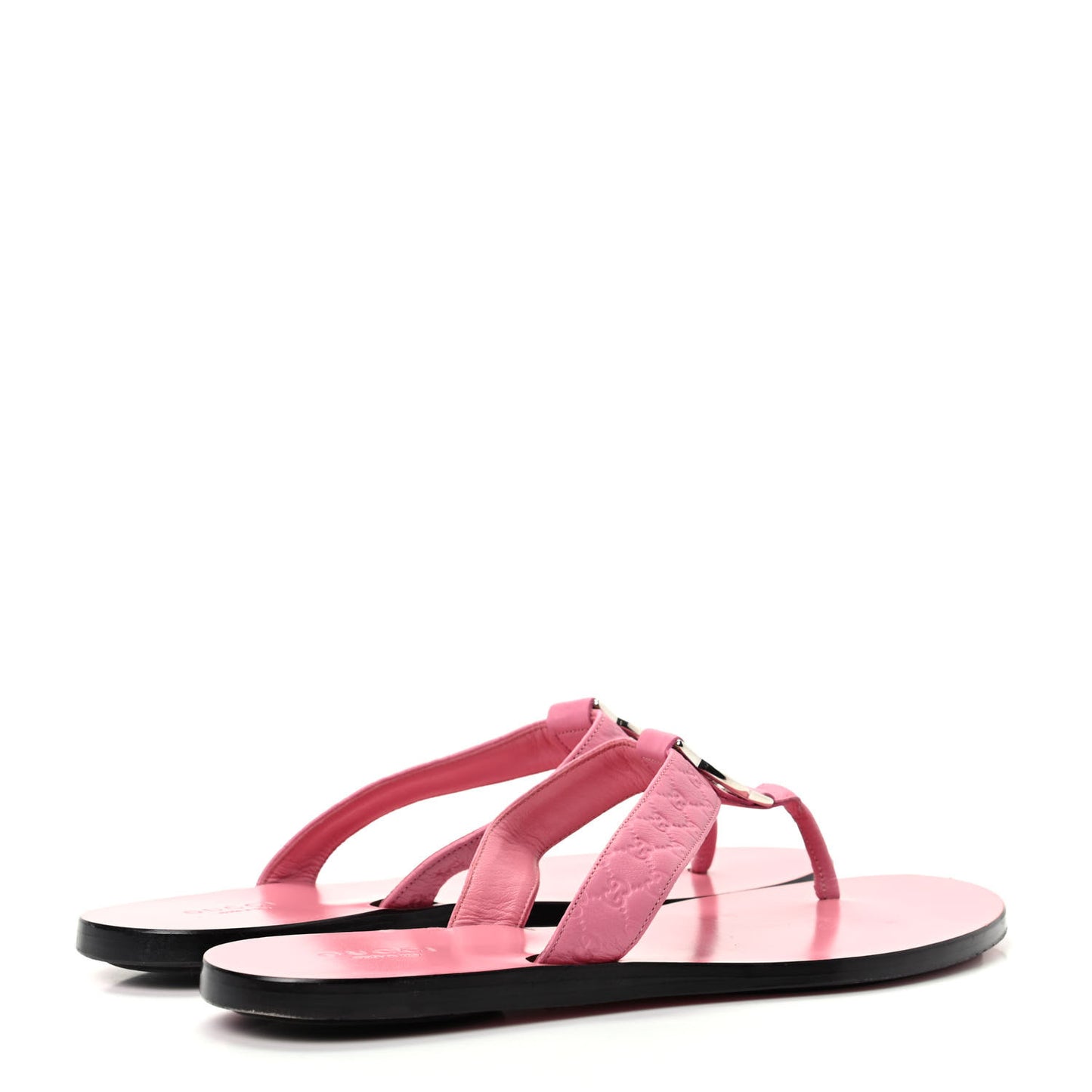 Patent Guccissima Thong Sandals 37 Pink