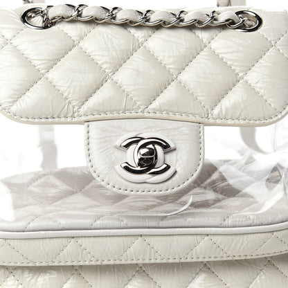 Chanel Crumpled Calfskin PVC Quilted Backpack White 10 of 10