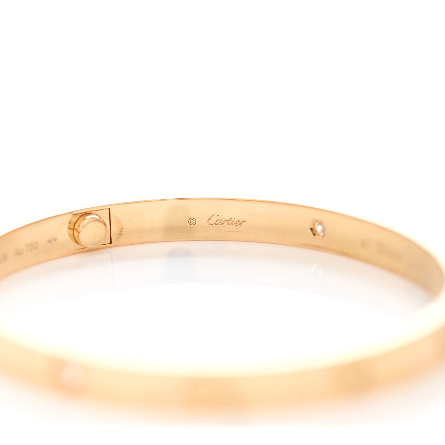 Cartier 18K Yellow Gold 4 Diamond LOVE Bracelet 20 4 of 5