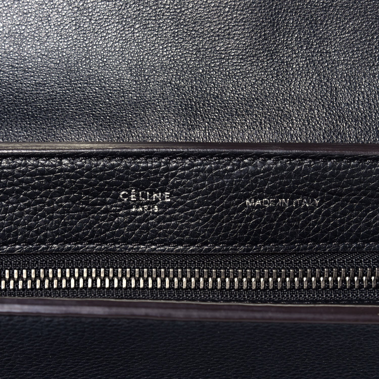 Celine Drummed Calfskin Suede Medium Trapeze Black 6 of 8