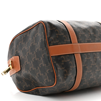 Celine Triomphe Canvas Calfskin Boston Bag Tan 9 of 16