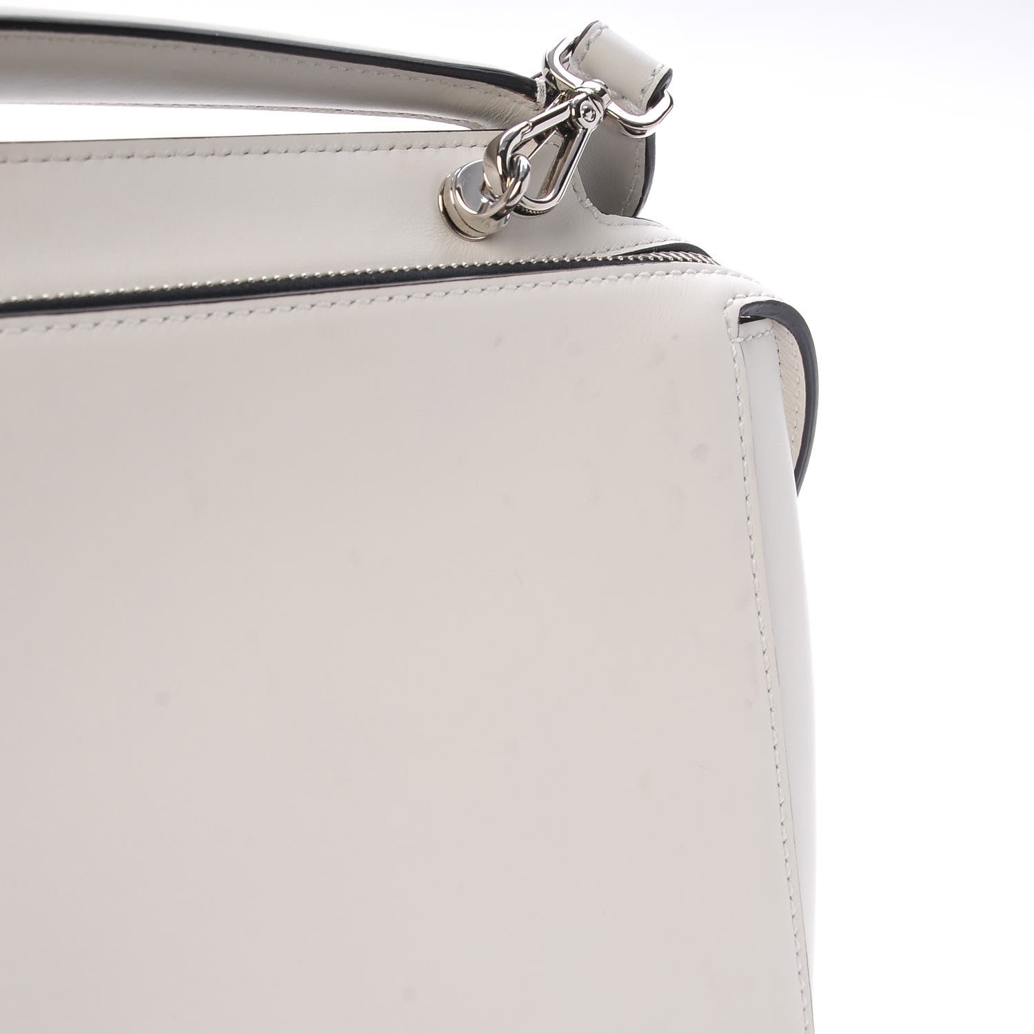 Fendi Vitello Baltico Dolce Shiny Nappa Lace Up DotCom Satchel White Parrot 11 of 20