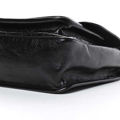 Saint Laurent Crinkled Calfskin Matelasse Monogram Medium Niki Chain Satchel Black 10 of 11