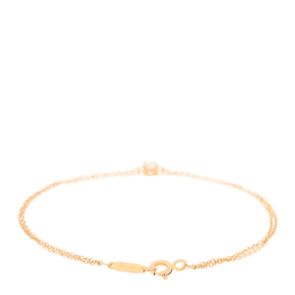 Tiffany 18K Rose Gold Diamond .17ct Solitaire Double Chain Bracelet 2 of 3