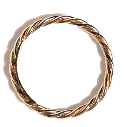 Cartier 18K Pink White Yellow 3mm Cable Twist Ring 54 7 4 of 4