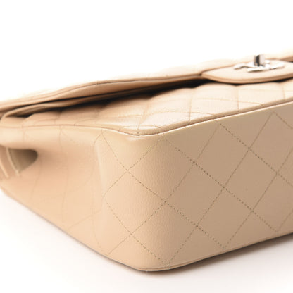 Chanel Caviar Quilted Jumbo Double Flap Light Beige 5 of 11