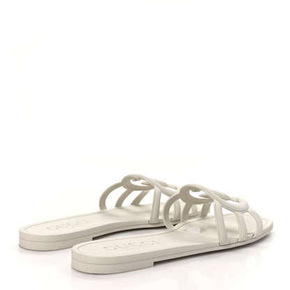 Gucci Rubber Interlocking G Womens Slide Sandals 40 Mystic White 4 of 9